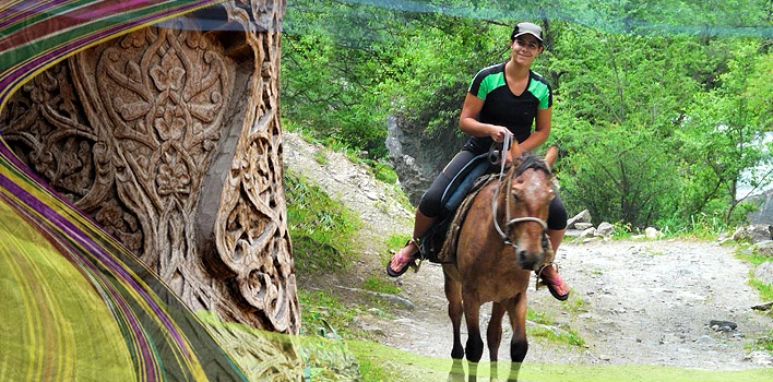 Horseback route through mountains and valleys of Uzbekistan