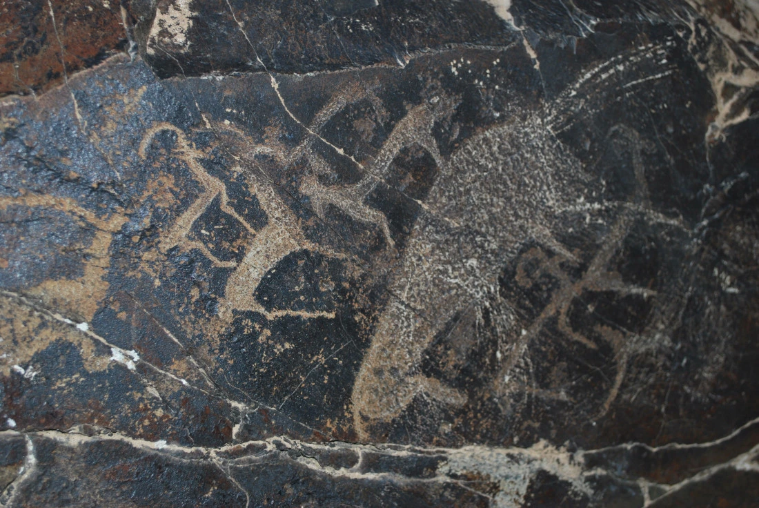Petroglyphs in the Sarmyshsai gorge, Navoi region, Uzbekistan