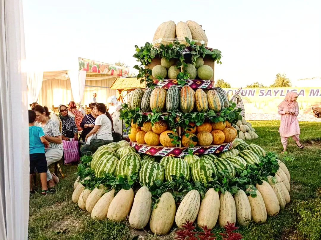 Traditional harvest and local cooking in a rural house in Uzbekistan