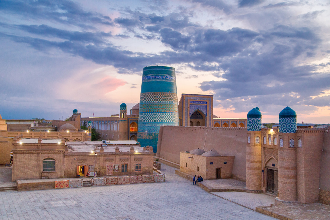 Itchan Kala in Khiva: walled city, walls and minarets of the Silk Road in Uzbekistan