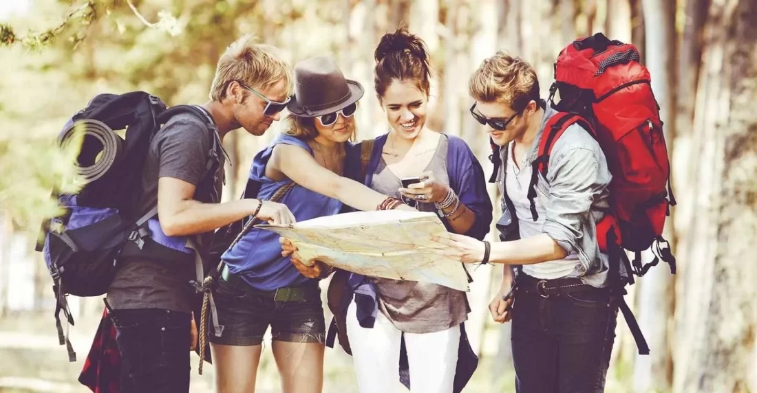 Young travelers exploring historic squares in Uzbekistan
